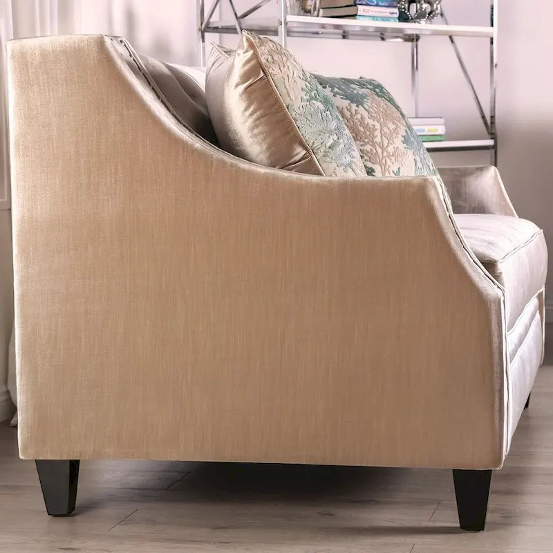 Canapé deux places rembourré en bois massif Vynn Transitional de Furniture of America