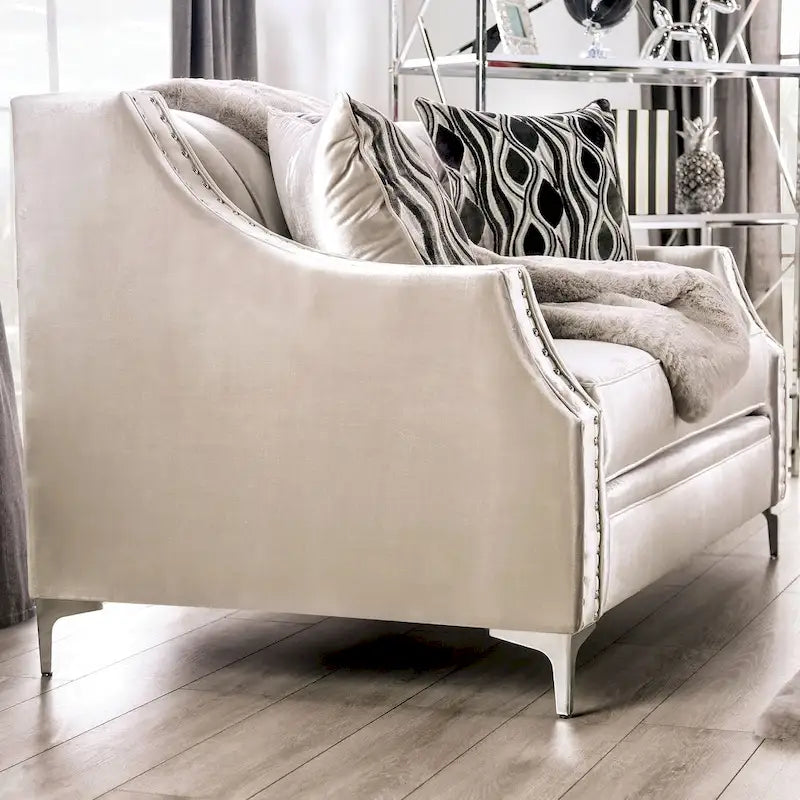 Canapé deux places rembourré en bois massif Vynn Transitional de Furniture of America