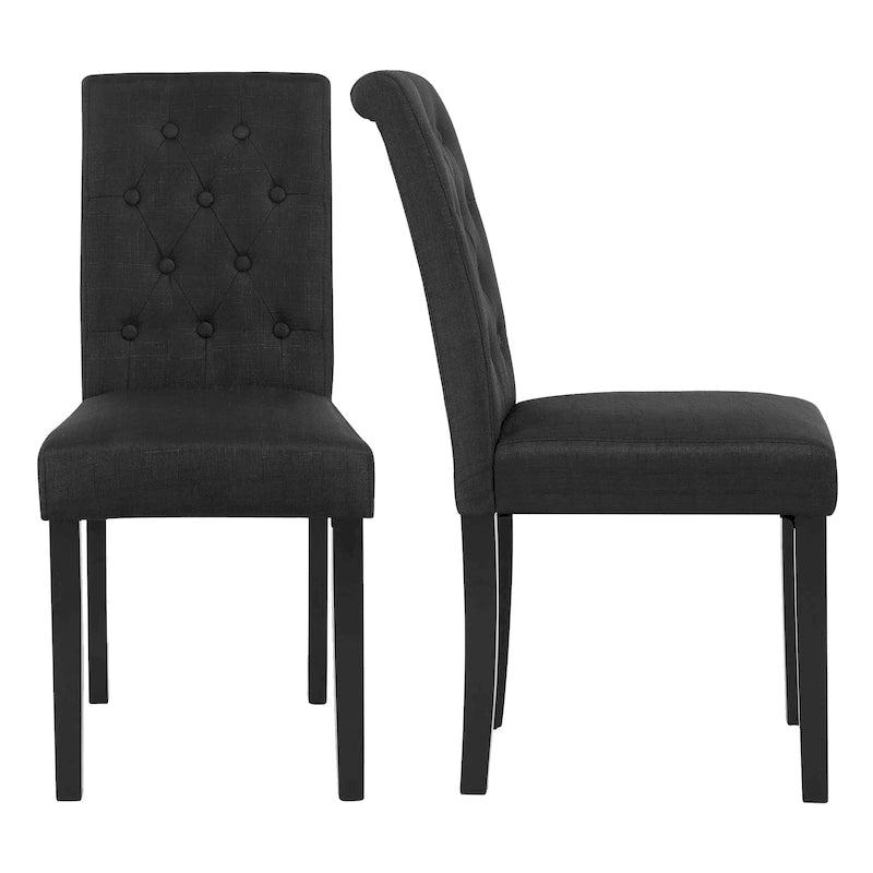 Ensemble de 2 chaises de salle à manger capitonnées en tissu