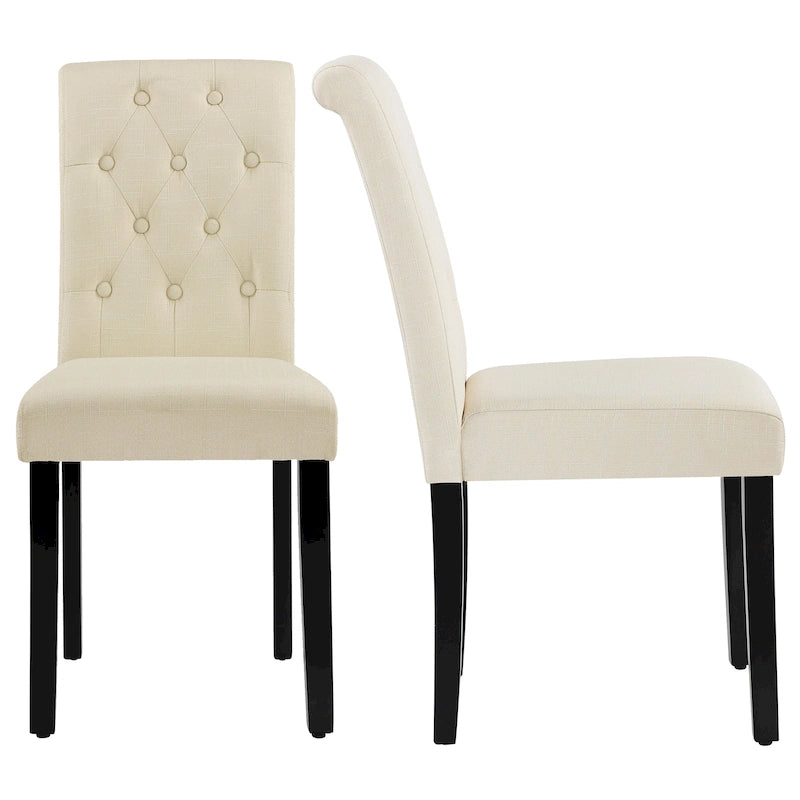 Ensemble de 2 chaises de salle à manger capitonnées en tissu