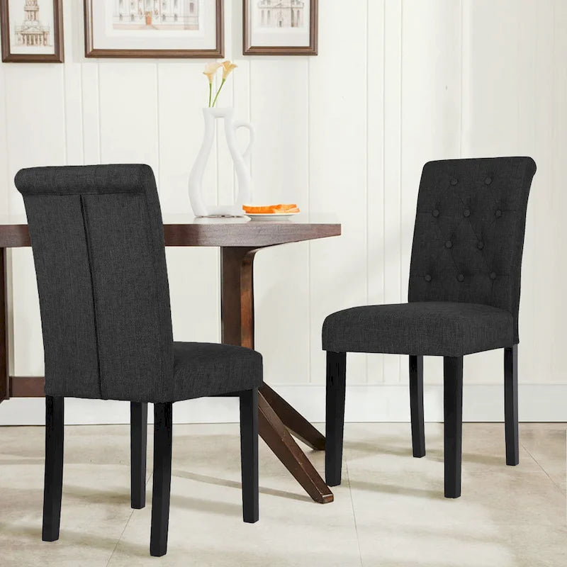 Ensemble de 2 chaises de salle à manger capitonnées en tissu