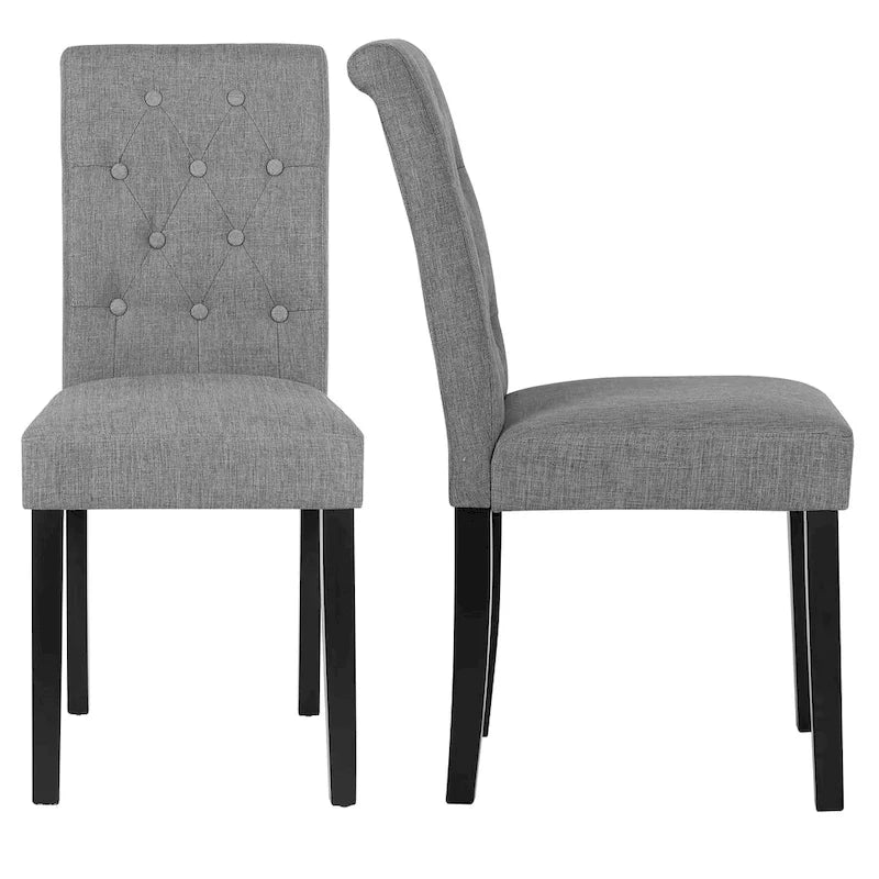 Ensemble de 2 chaises de salle à manger capitonnées en tissu