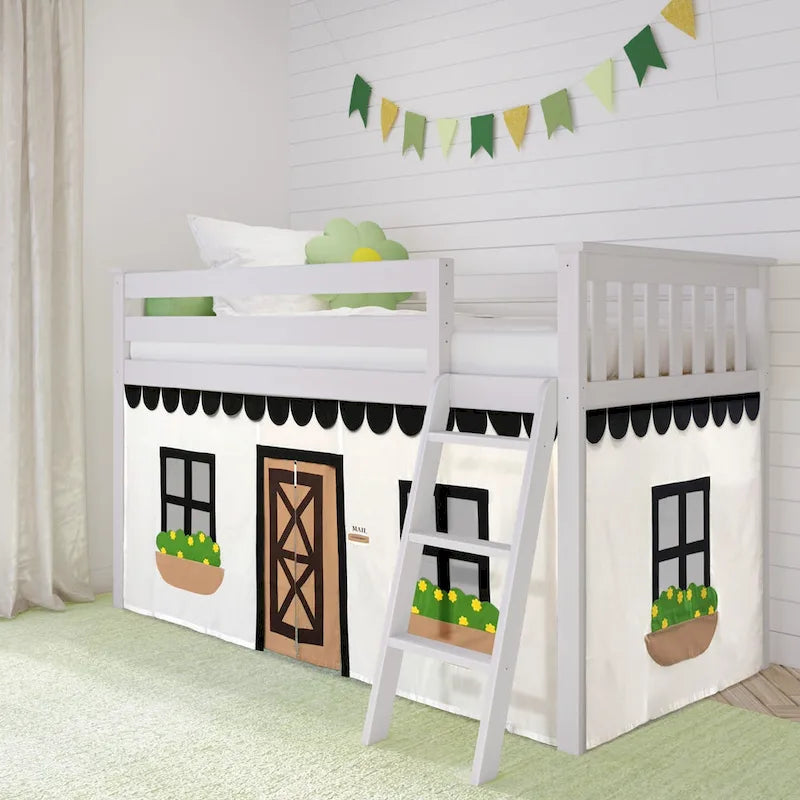 Rideau de lit en coton Max et Lily style ferme