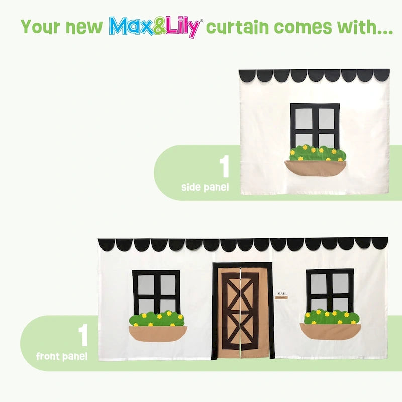 Rideau de lit en coton Max et Lily style ferme