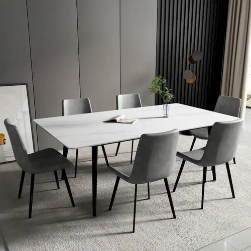 Table de salle à manger rectangulaire de 70,8 cm avec plateau en pierre