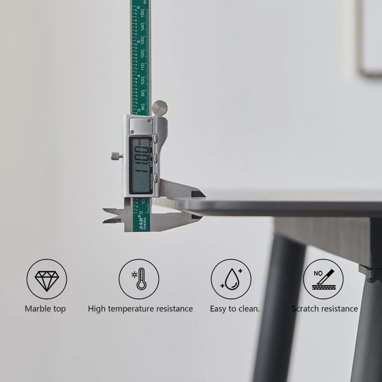 Table de salle à manger rectangulaire de 70,8 cm avec plateau en pierre