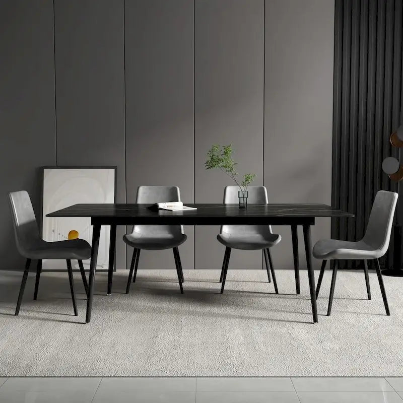 Table de salle à manger rectangulaire de 70,8 cm avec plateau en pierre