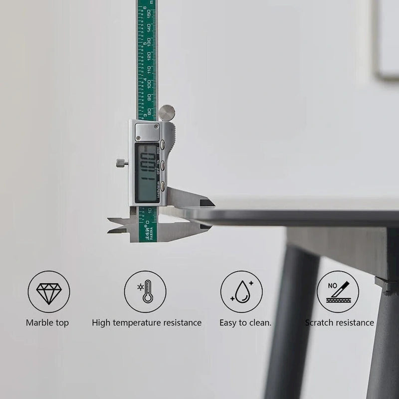 Table de salle à manger rectangulaire de 70,8 cm avec plateau en pierre