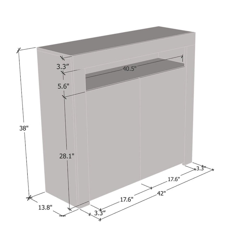Buffet Milano 42 pouces 2D mat brillant