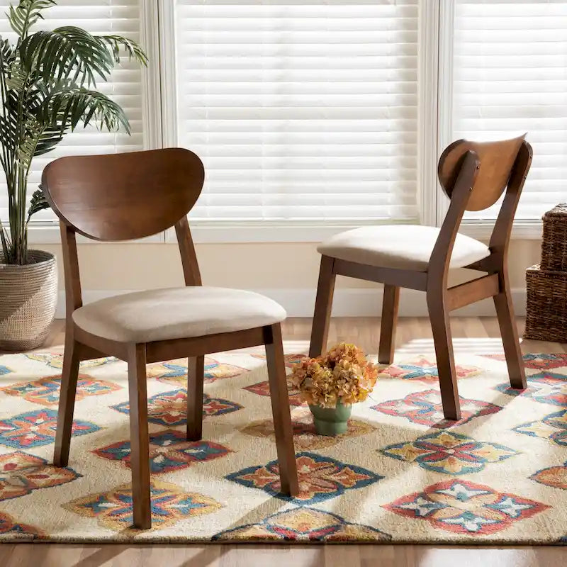 Ensemble de chaises de salle à manger 2 pièces Damara style moderne du milieu du siècle