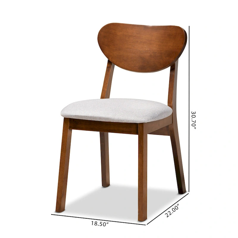 Ensemble de chaises de salle à manger 2 pièces Damara style moderne du milieu du siècle