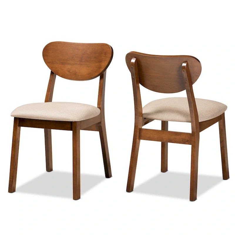 Ensemble de chaises de salle à manger 2 pièces Damara style moderne du milieu du siècle