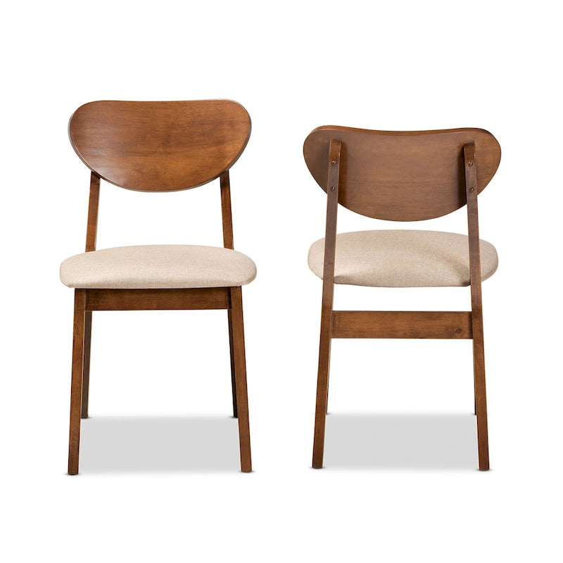 Ensemble de chaises de salle à manger 2 pièces Damara style moderne du milieu du siècle