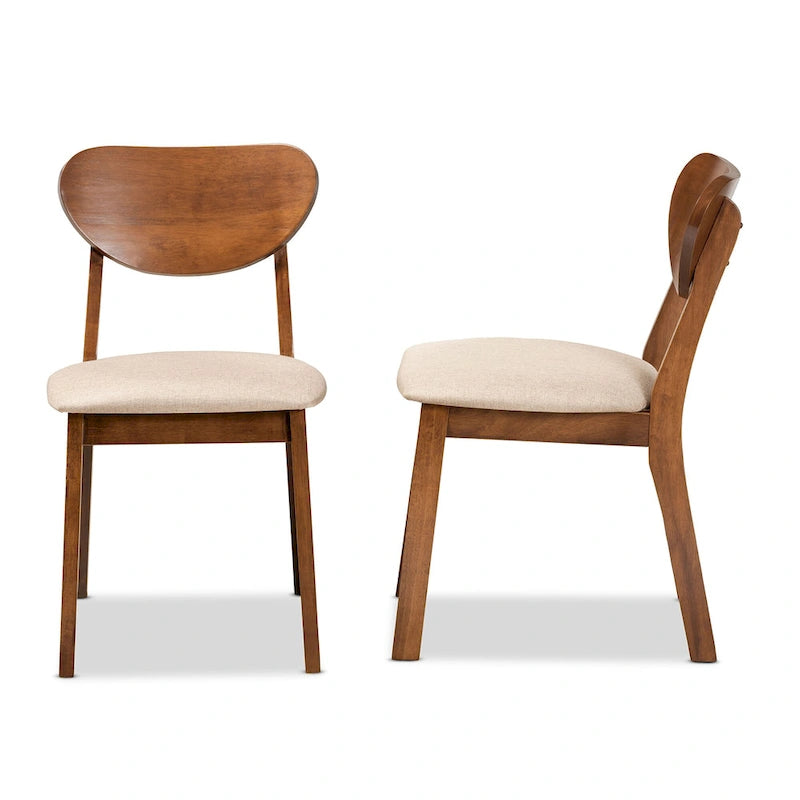 Ensemble de chaises de salle à manger 2 pièces Damara style moderne du milieu du siècle
