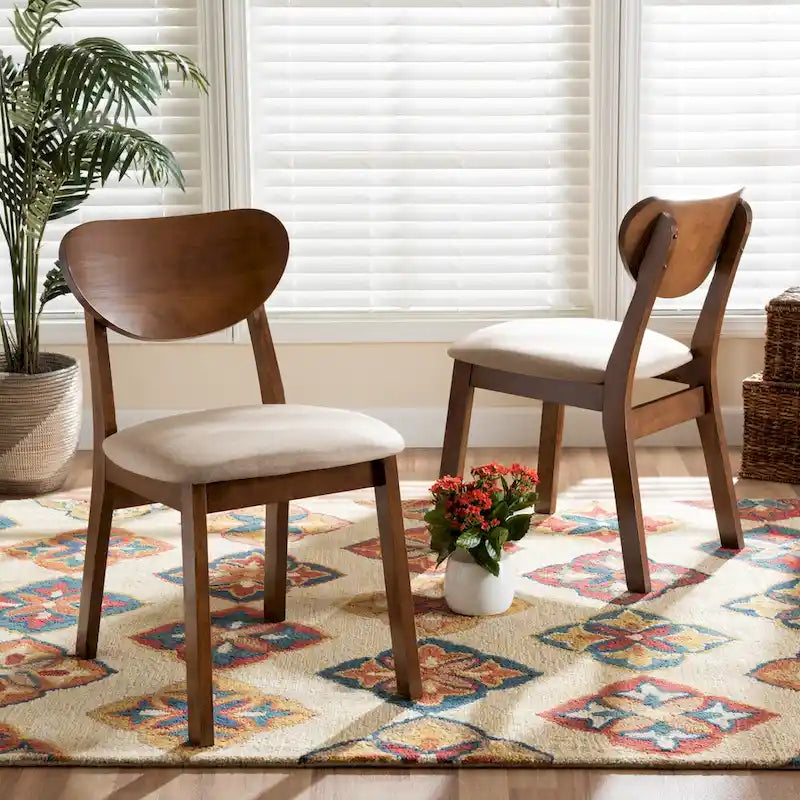Ensemble de chaises de salle à manger 2 pièces Damara style moderne du milieu du siècle