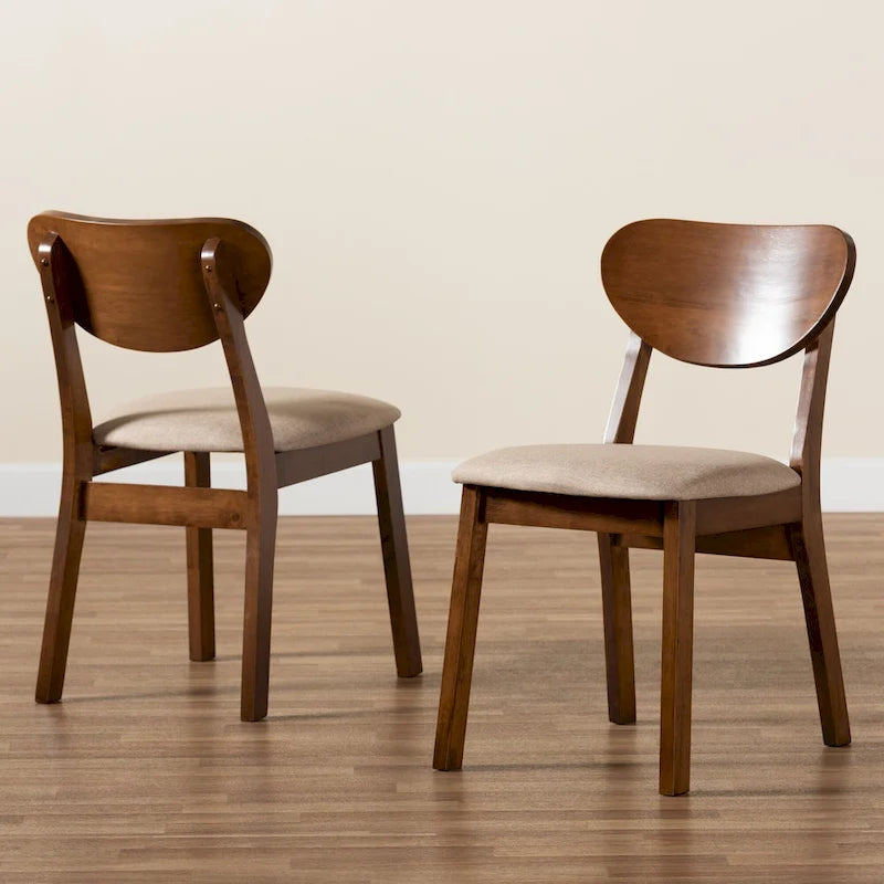 Ensemble de chaises de salle à manger 2 pièces Damara style moderne du milieu du siècle