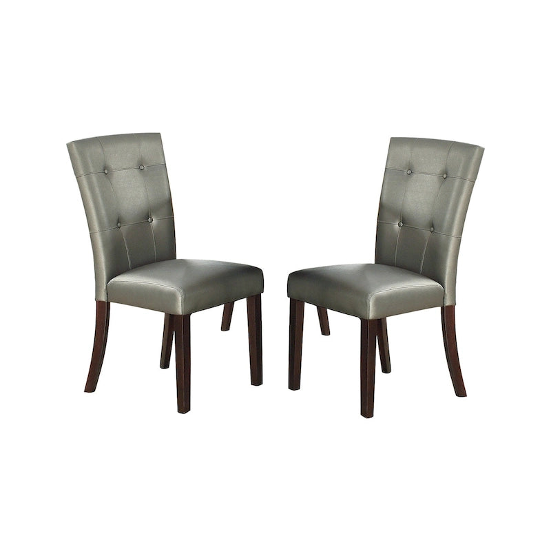 Chaise de salle à manger rembourrée en cuir, lot de 2