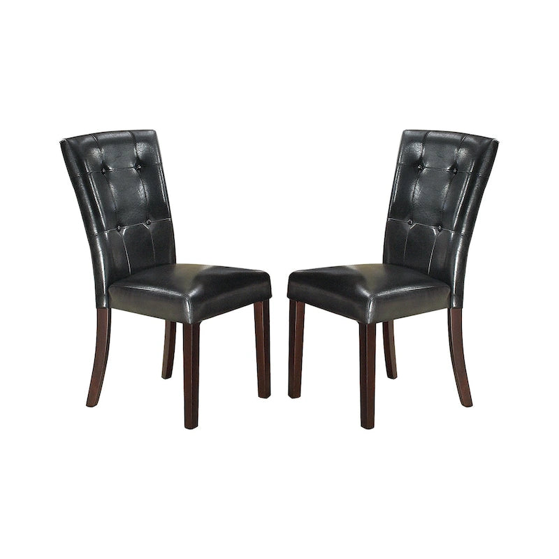 Chaise de salle à manger rembourrée en cuir, lot de 2
