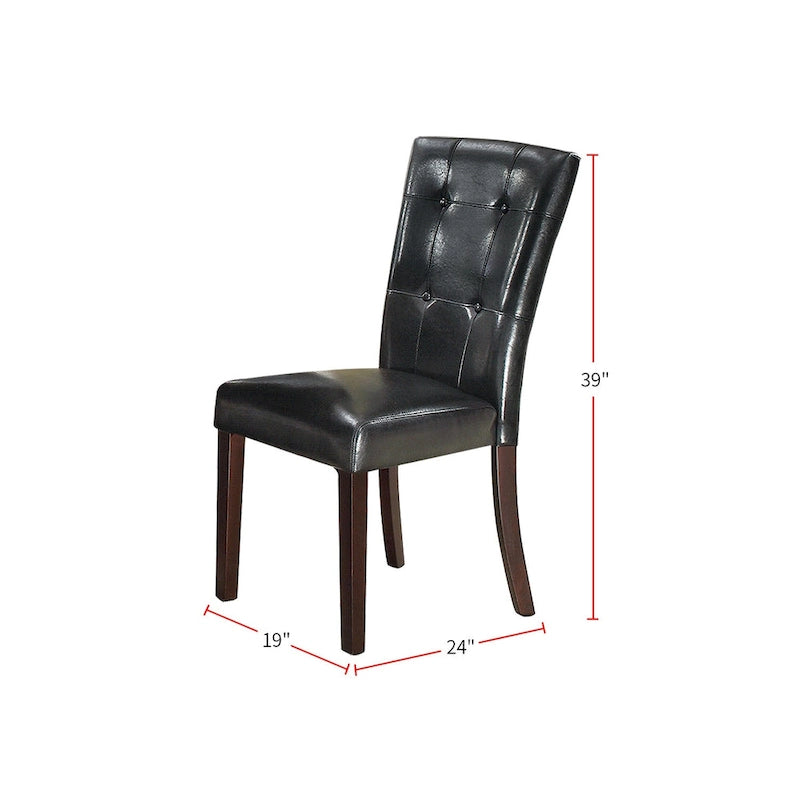Chaise de salle à manger rembourrée en cuir, lot de 2