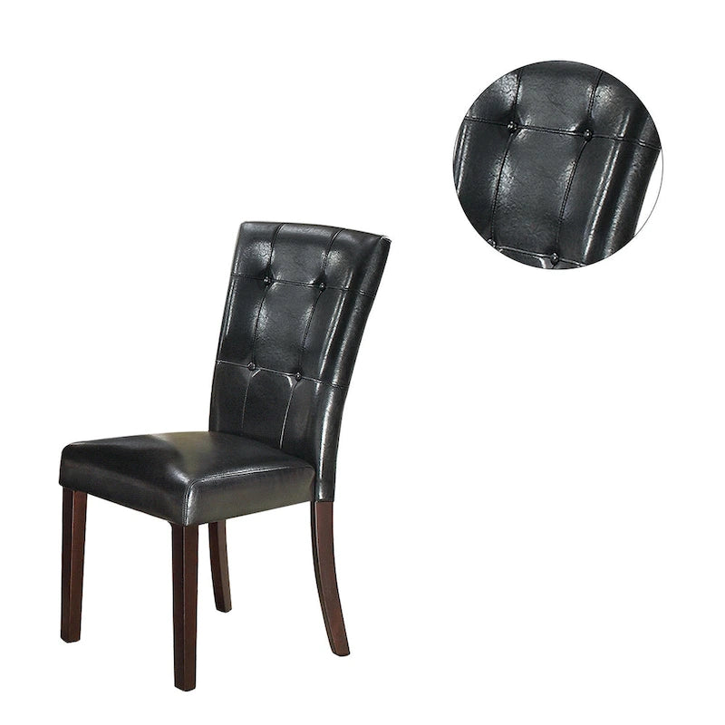 Chaise de salle à manger rembourrée en cuir, lot de 2