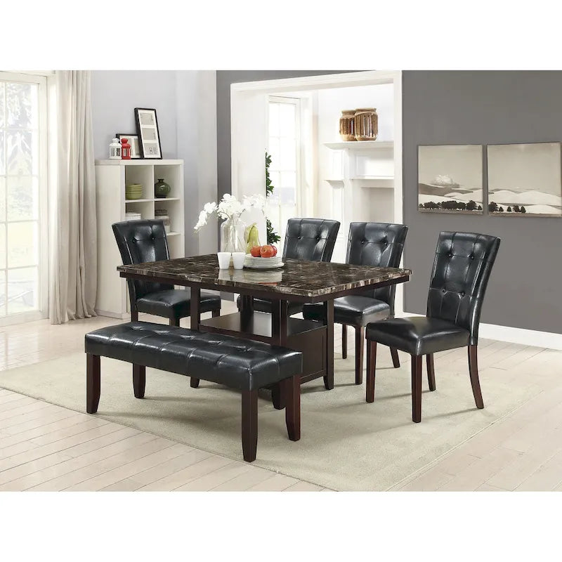 Chaise de salle à manger rembourrée en cuir, lot de 2