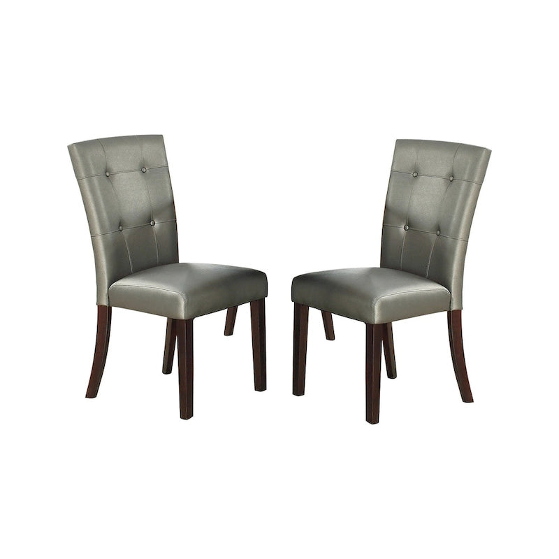 Chaise de salle à manger rembourrée en cuir, lot de 2