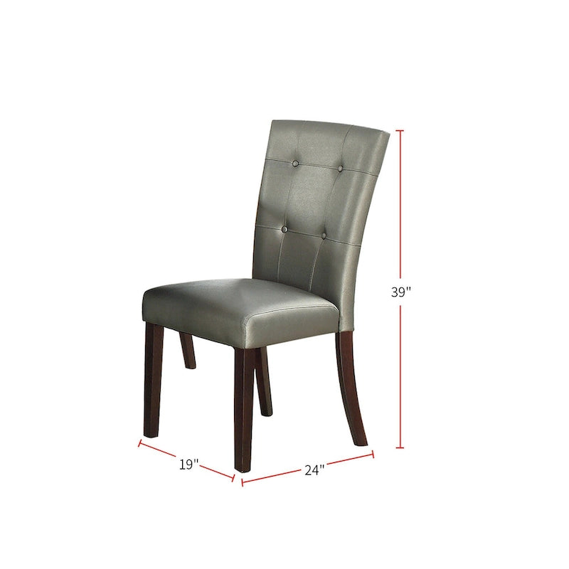 Chaise de salle à manger rembourrée en cuir, lot de 2
