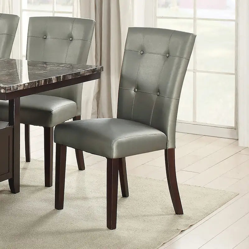 Chaise de salle à manger rembourrée en cuir, lot de 2