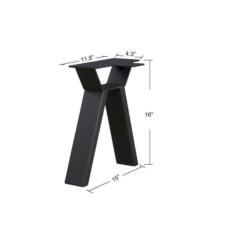 Pied de table noir robuste pour meubles