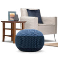 Pouf rond WYNDENHALL Rigby Boho tricoté à la main