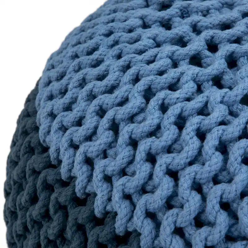 Pouf rond WYNDENHALL Rigby Boho tricoté à la main