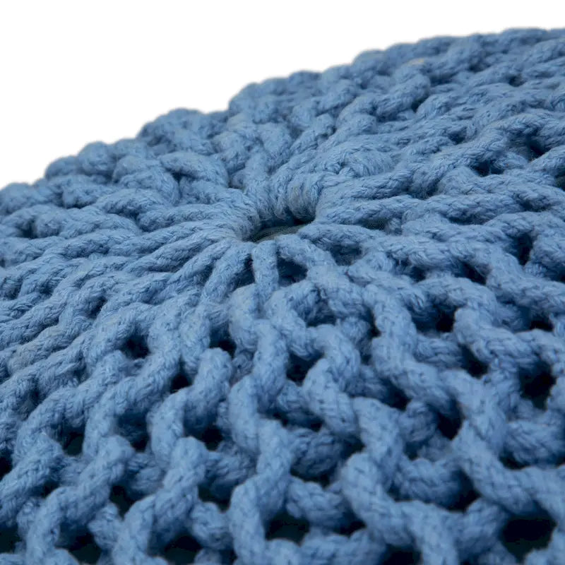 Pouf rond WYNDENHALL Rigby Boho tricoté à la main