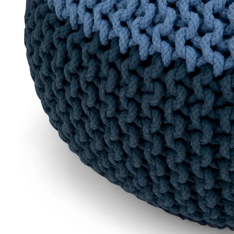 Pouf rond WYNDENHALL Rigby Boho tricoté à la main