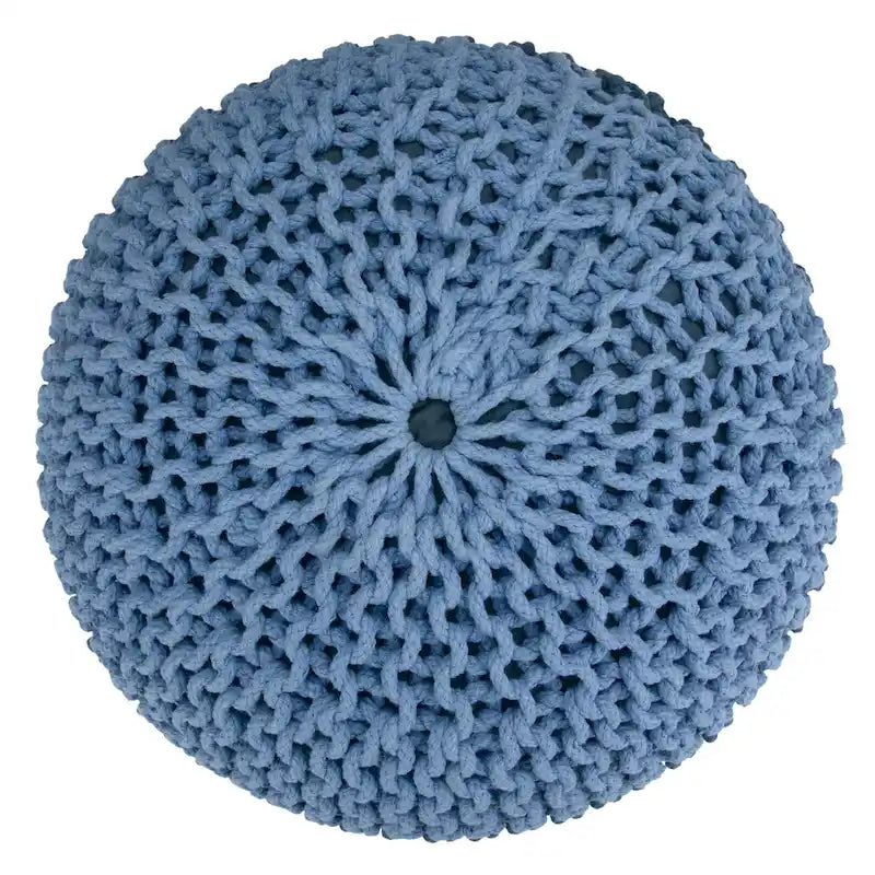 Pouf rond WYNDENHALL Rigby Boho tricoté à la main