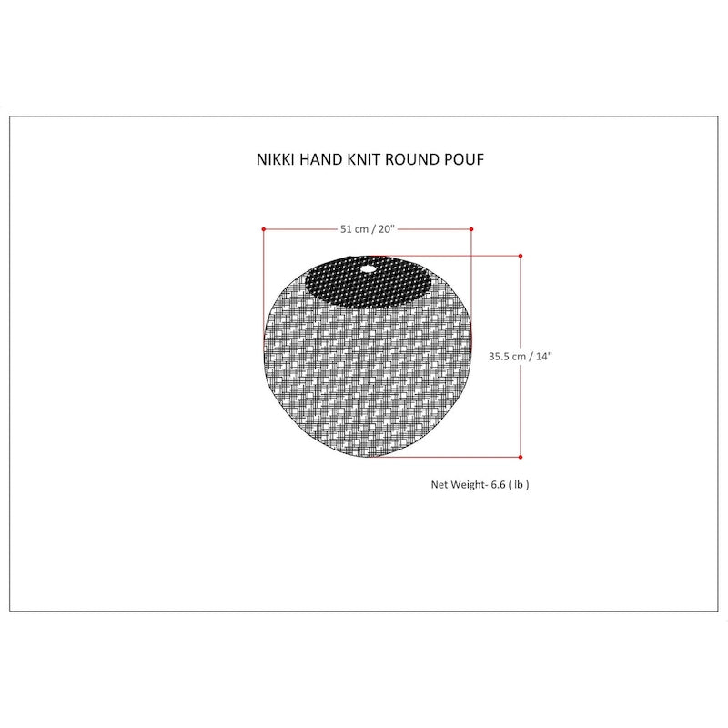 Pouf rond WYNDENHALL Rigby Boho tricoté à la main