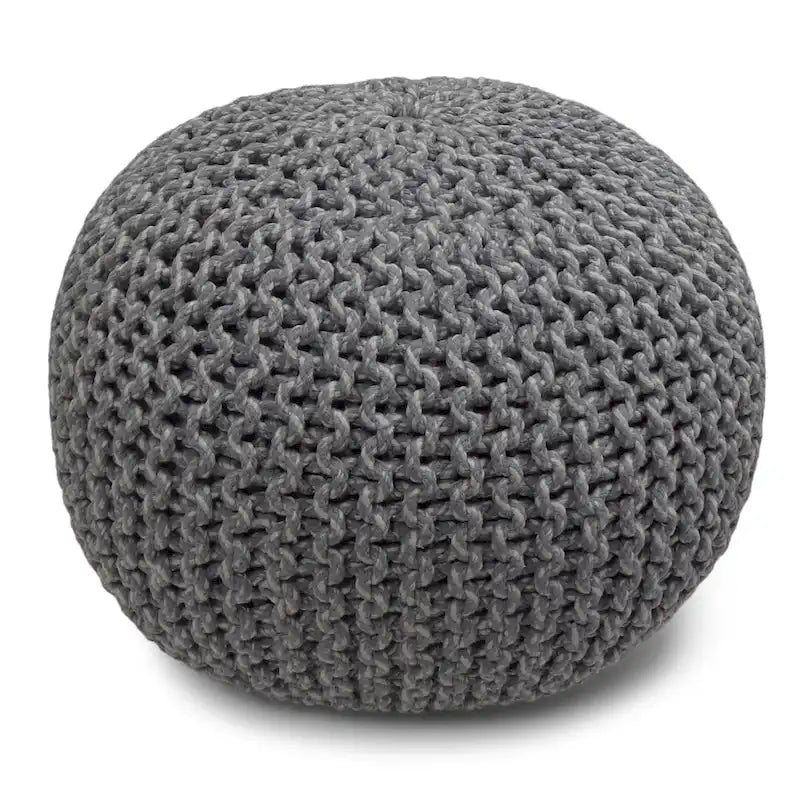 Pouf rond WYNDENHALL Rigby Boho tricoté à la main