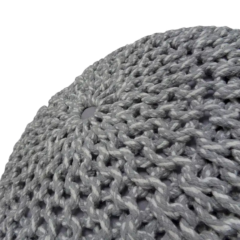 Pouf rond WYNDENHALL Rigby Boho tricoté à la main