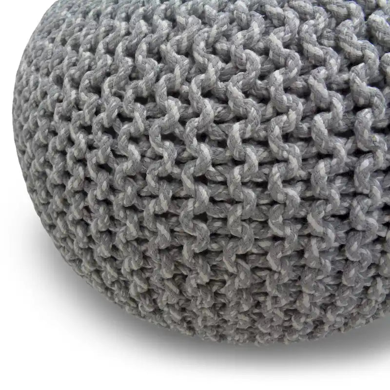Pouf rond WYNDENHALL Rigby Boho tricoté à la main