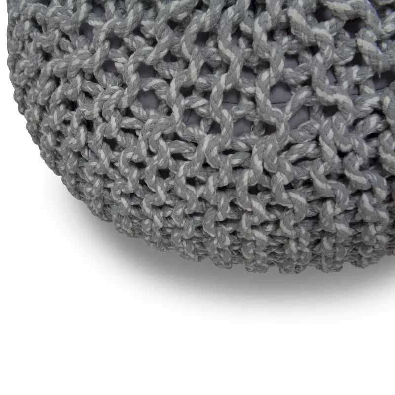 Pouf rond WYNDENHALL Rigby Boho tricoté à la main