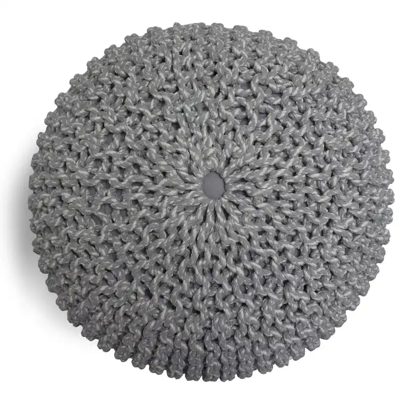 Pouf rond WYNDENHALL Rigby Boho tricoté à la main