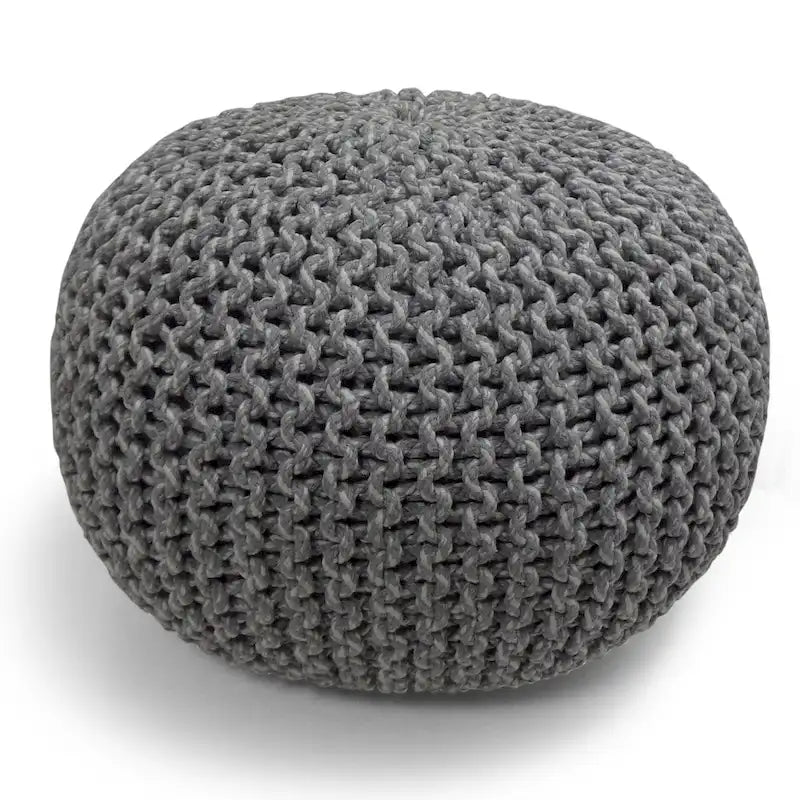 Pouf rond WYNDENHALL Rigby Boho tricoté à la main