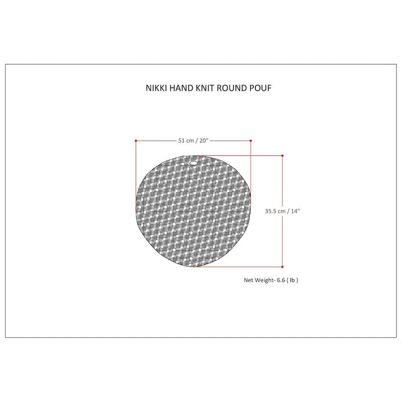 Pouf rond WYNDENHALL Rigby Boho tricoté à la main