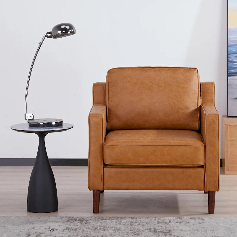 Fauteuil d'appoint moderne Sedona, fauteuil en similicuir/cuir végétalien
