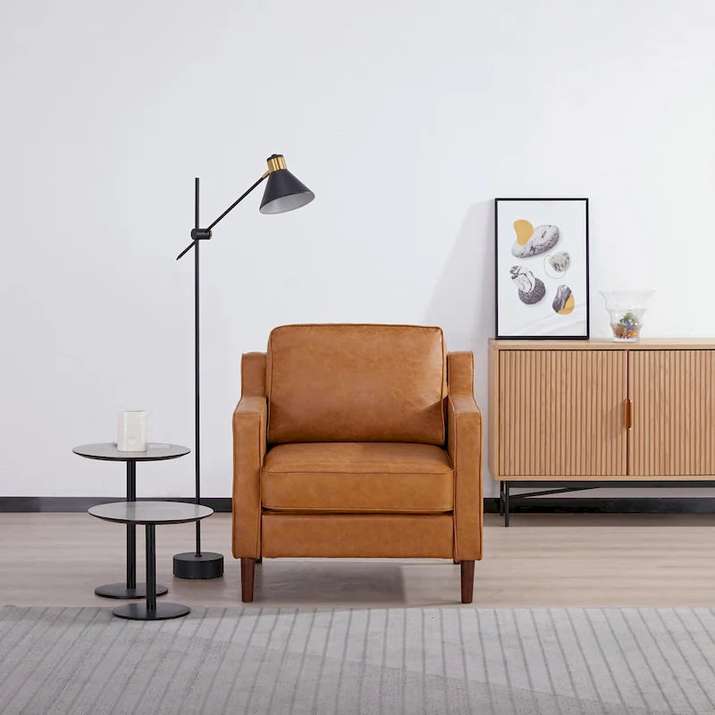 Fauteuil d'appoint moderne Sedona, fauteuil en similicuir/cuir végétalien