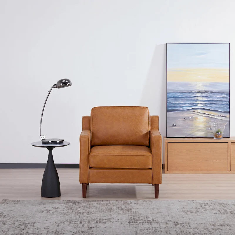 Fauteuil d'appoint moderne Sedona, fauteuil en similicuir/cuir végétalien