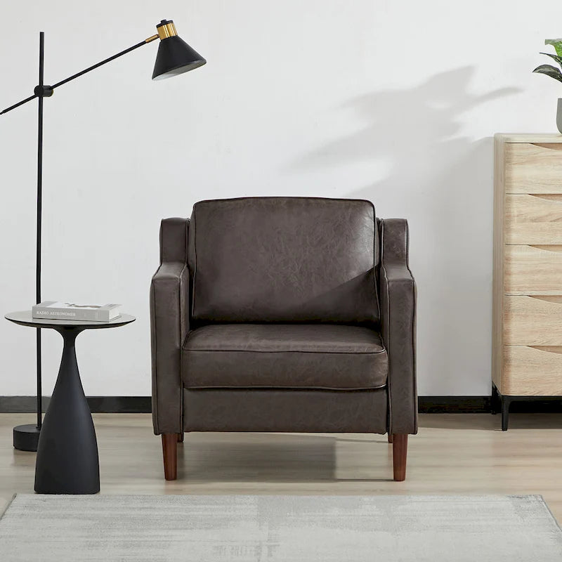 Fauteuil d'appoint moderne Sedona, fauteuil en similicuir/cuir végétalien