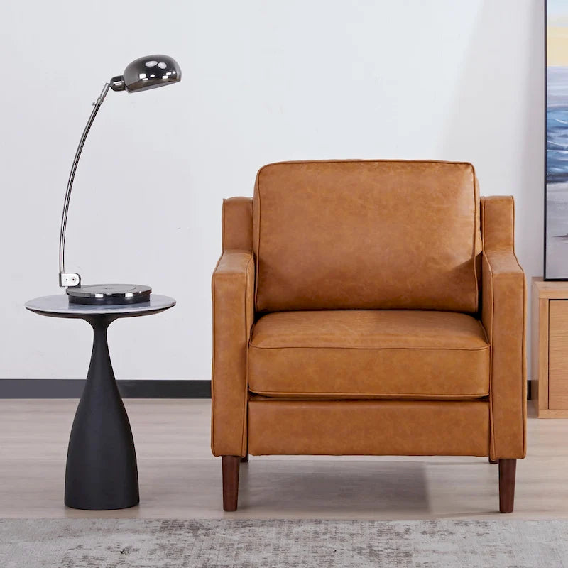 Fauteuil d'appoint moderne Sedona, fauteuil en similicuir/cuir végétalien