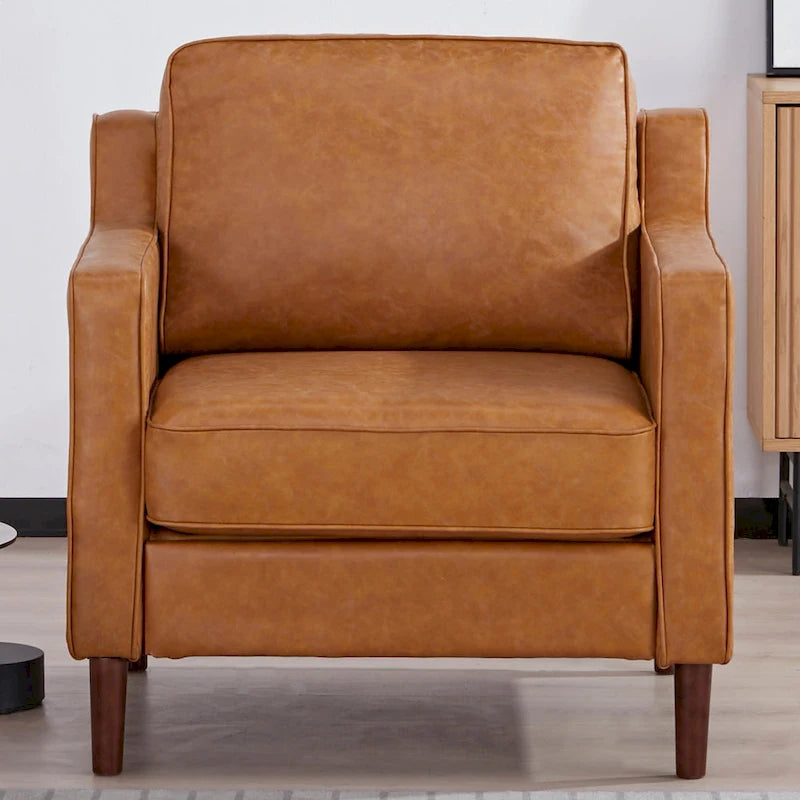 Fauteuil d'appoint moderne Sedona, fauteuil en similicuir/cuir végétalien