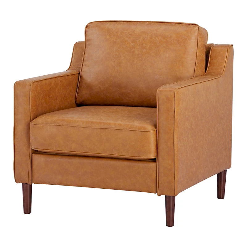 Fauteuil d'appoint moderne Sedona, fauteuil en similicuir/cuir végétalien