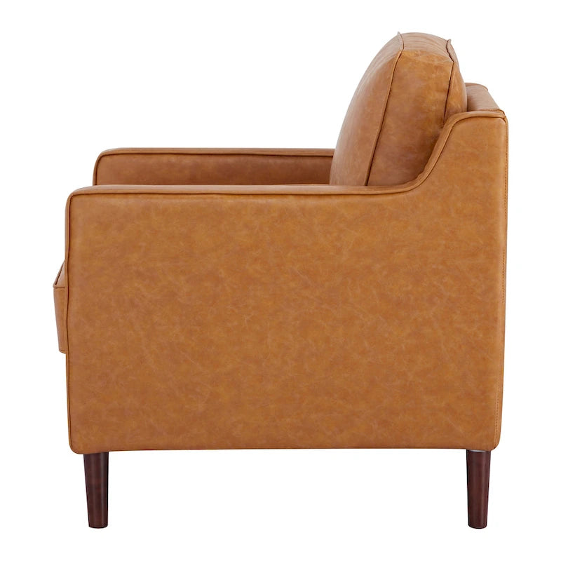 Fauteuil d'appoint moderne Sedona, fauteuil en similicuir/cuir végétalien